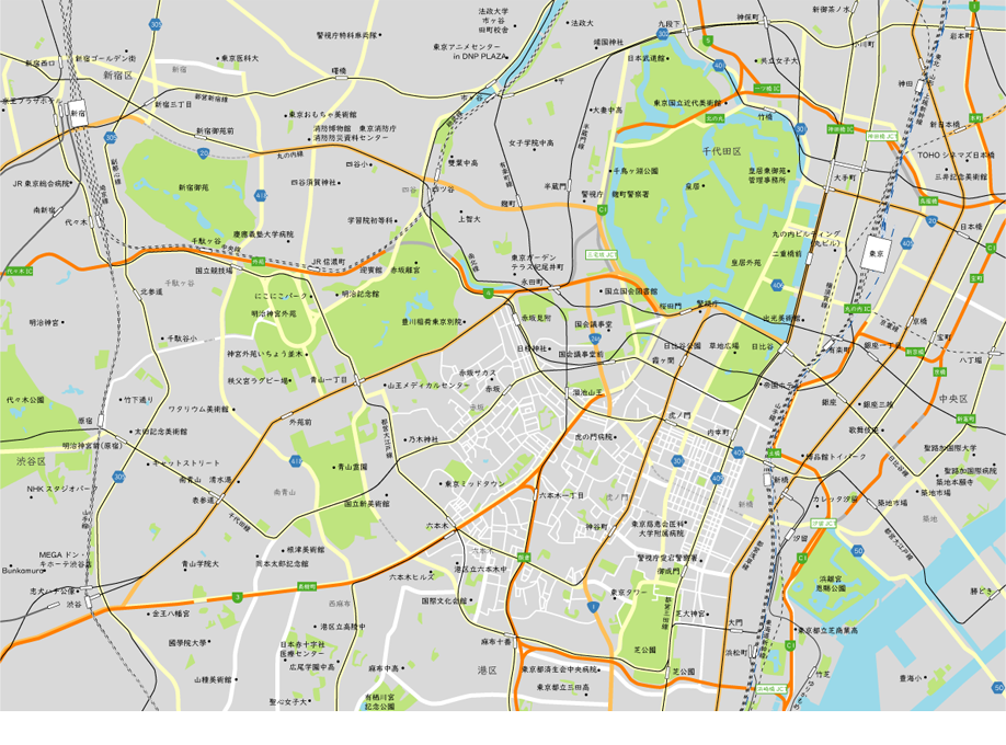 グーグルマップからの広域地図作成例