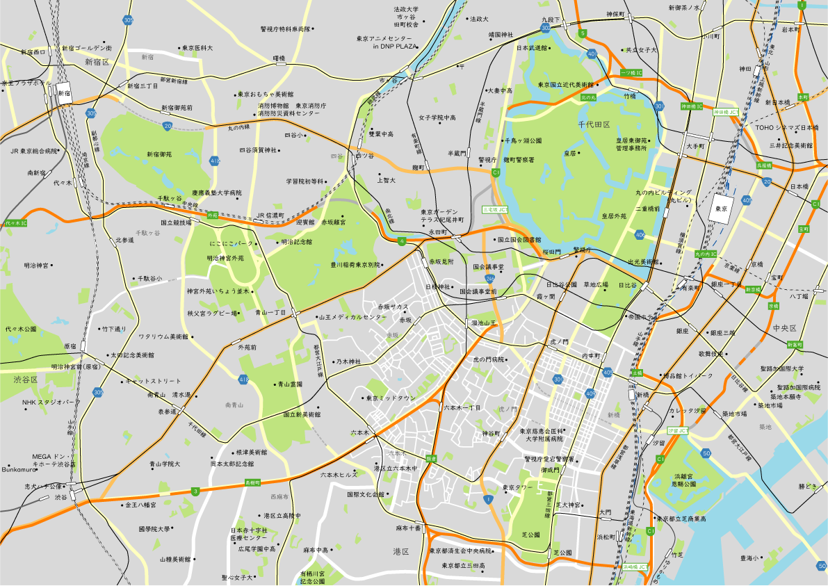 グーグルマップからの広域地図作成例